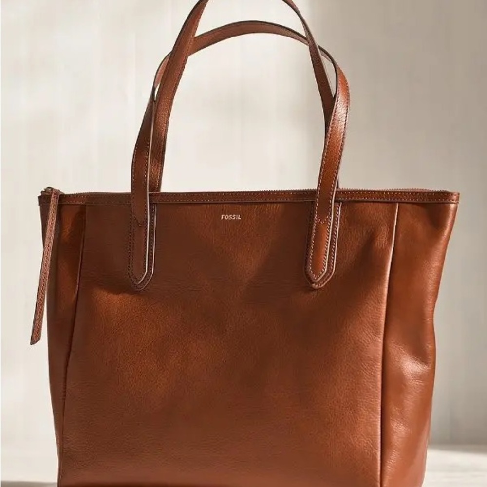 Fossil Cognac Sydney Tote Bag (Large) - Picture 2 of 10